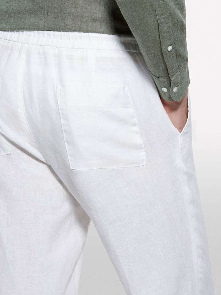 Weiße Jogginghose aus 100% Leinen - joggers hosen für herren - Weiss | Sisley image number 5